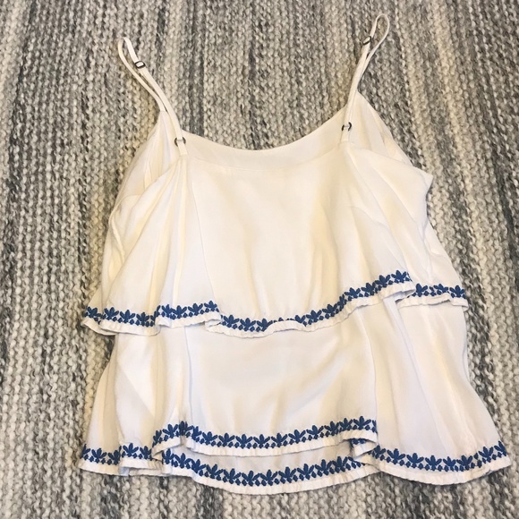 2/$15 A&F White/Blue Ruffle Cami XS Teen - Picture 6 of 8